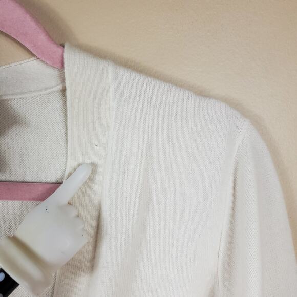 Talbots Cream 100% Cashmere One Button Cardigan Size L - Picture 5 of 12